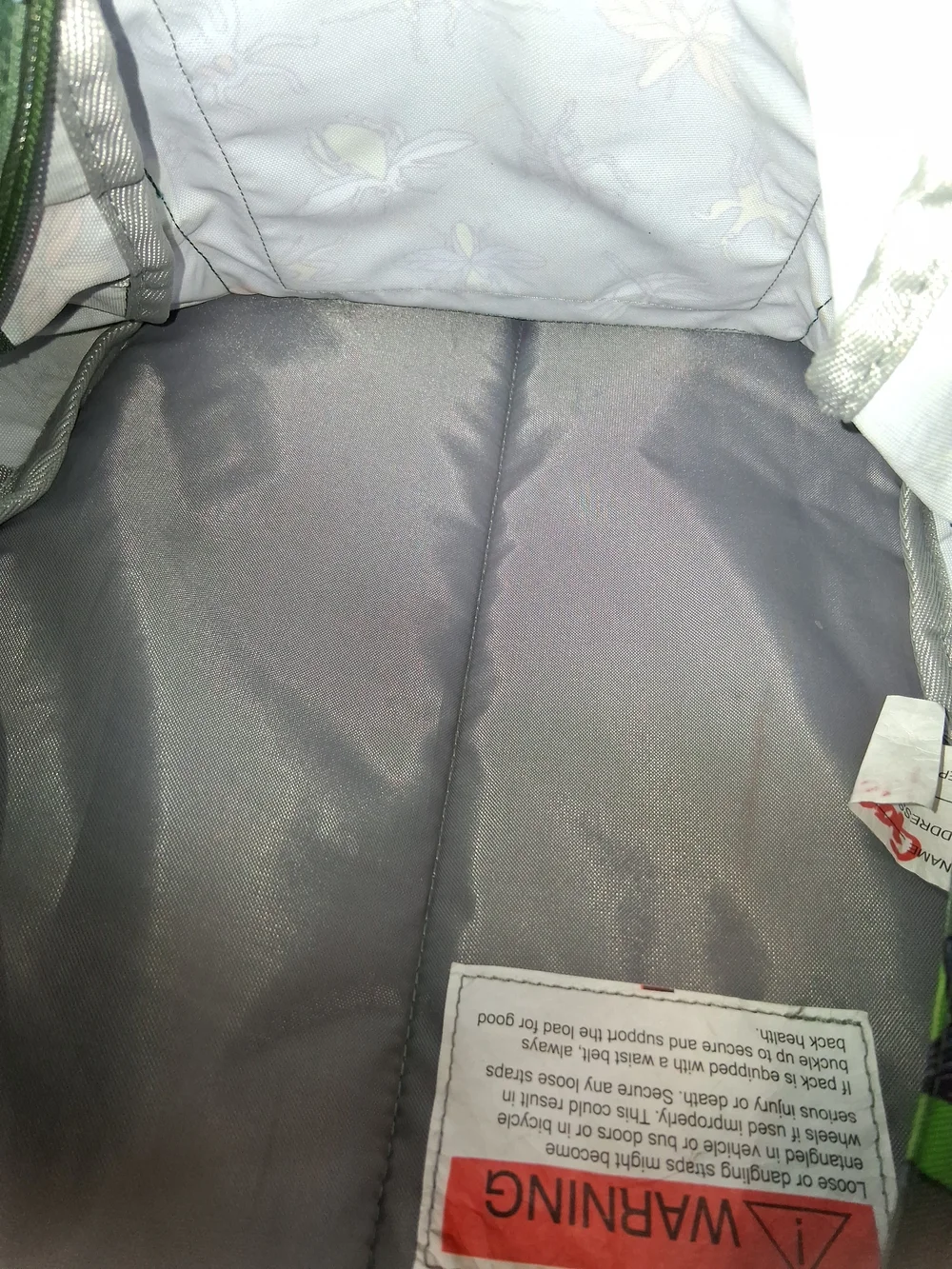 L.L. Bean Olive Green Kids Backpack with Colorful Bug Print